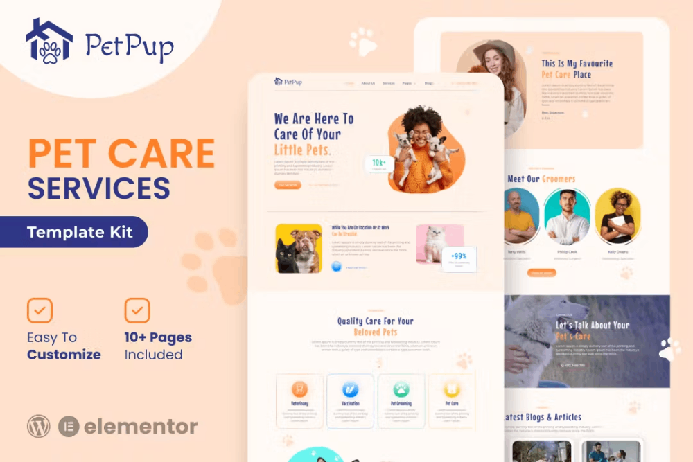 کیت قالب المنتور خدمات مراقبت از حیوانات خانگی PetPup