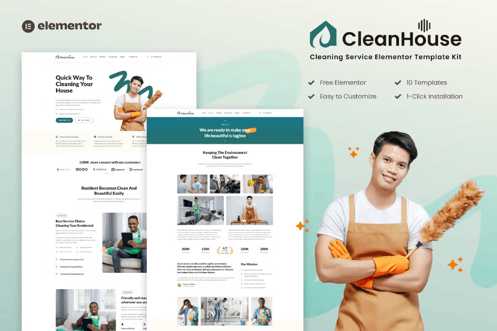 کیت قالب المنتور خدمات نظافتی CleanHouse