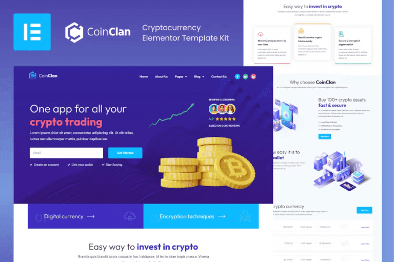 کیت قالب ارز دیجیتال CoinClan