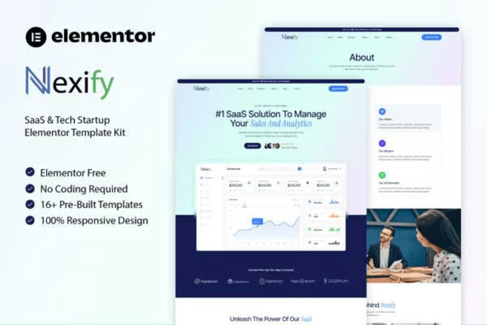 کیت قالب المنتور SaaS و استارتاپ‌ های تکنولوژی Nexify